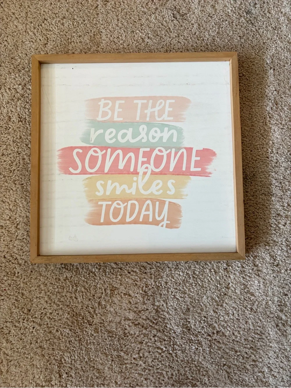 Be The Reason Someone Smiles Today Framed Wall Art - Pastel Brushstroke Design